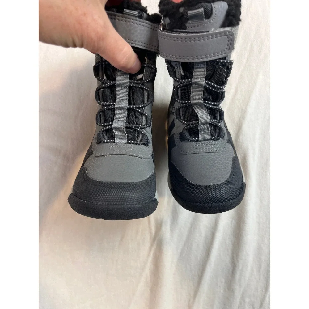 Merrell Snow Quest Lite 3.0 Waterproof Winter Boots Grey Black Kids‎ 7M ML263130